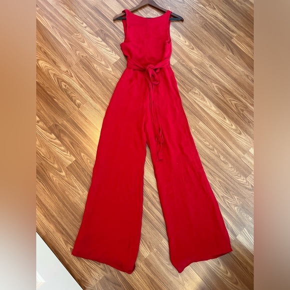 Reformation Red Wide-Leg Jumpsuit with Fitted Bodice - Picture 5 of 16